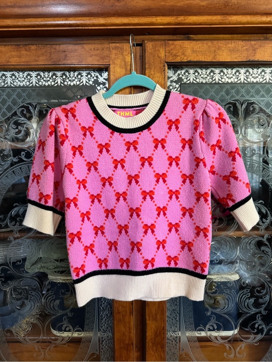 THML Sweaters - THML Pink Label Knit Top with Cream Trim
